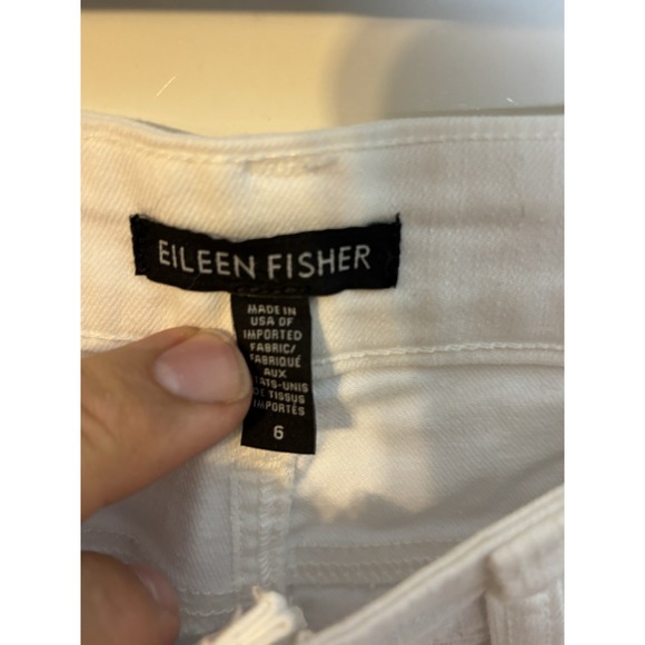 Eileen Fisher White Cotton Straight Jeans Womens‎ Size 6x28 - Picture 3 of 7